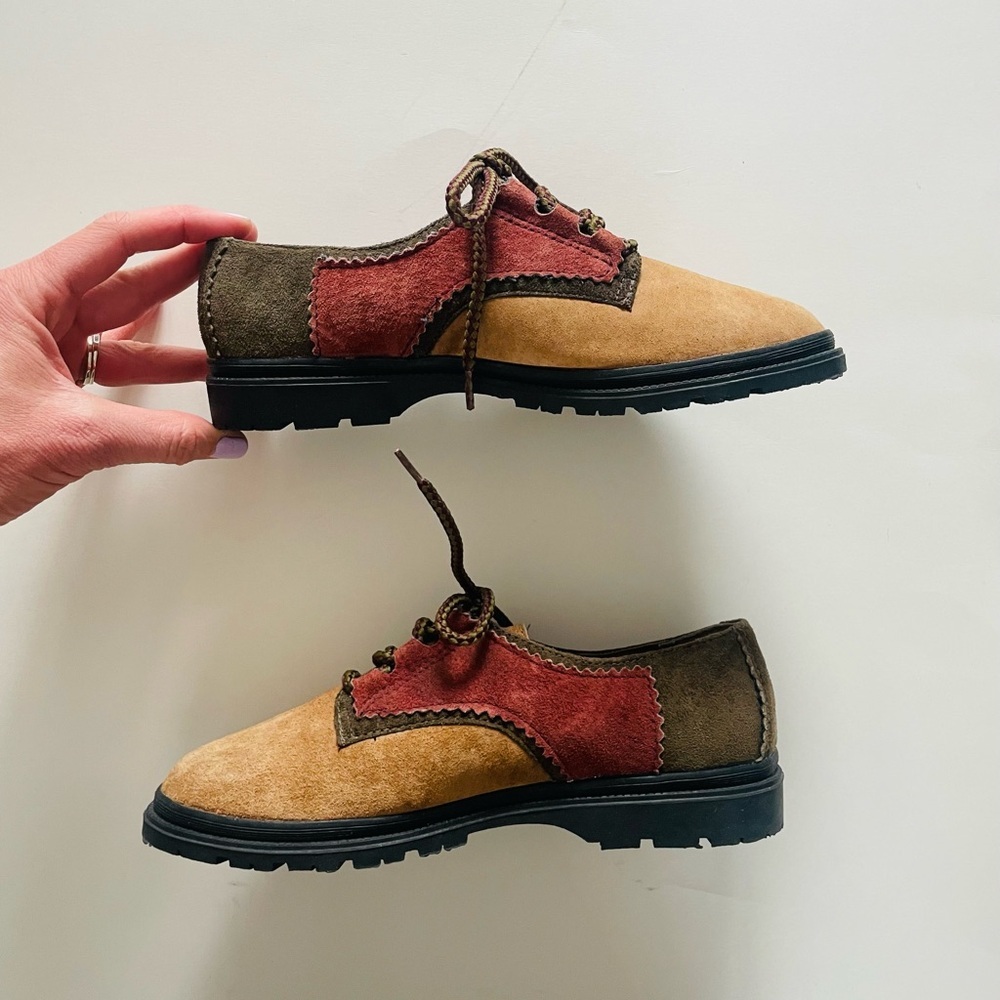 Vintage Multicolor Suede Women's Shoes
